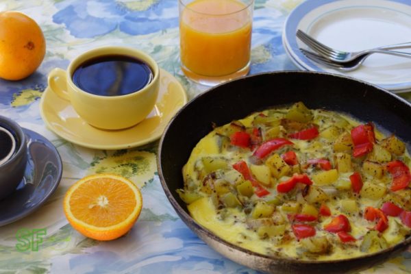 полезный завтрак фото испанской тартильи
